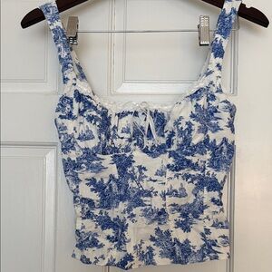 Urban Outfitters Blue and White Crop Top